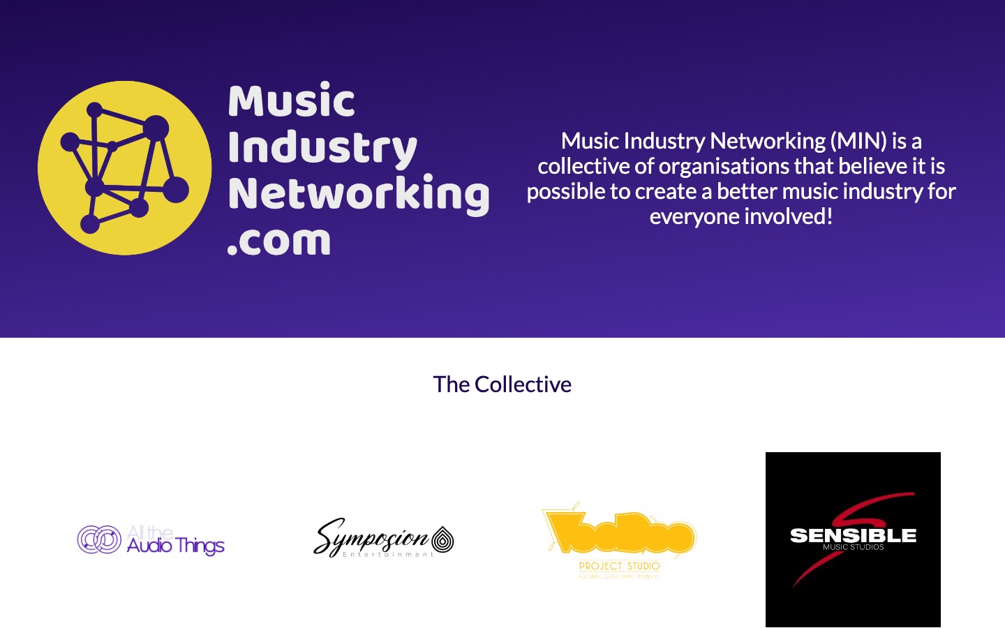 Music Industry Networking homepage