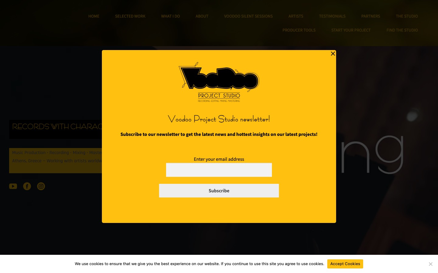 Voodoo Project Studio homepage